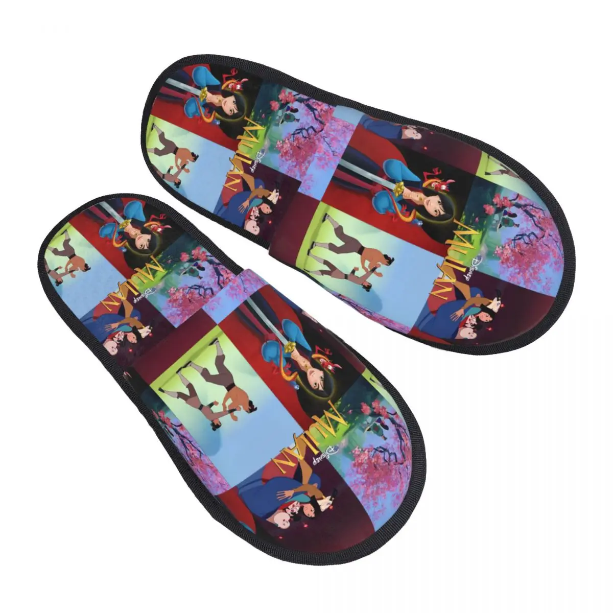 

Custom Print Women Mulan House Slippers Cozy Warm Princess Anime Memory Foam Fluffy Slipper Indoor Outdoor Shoes