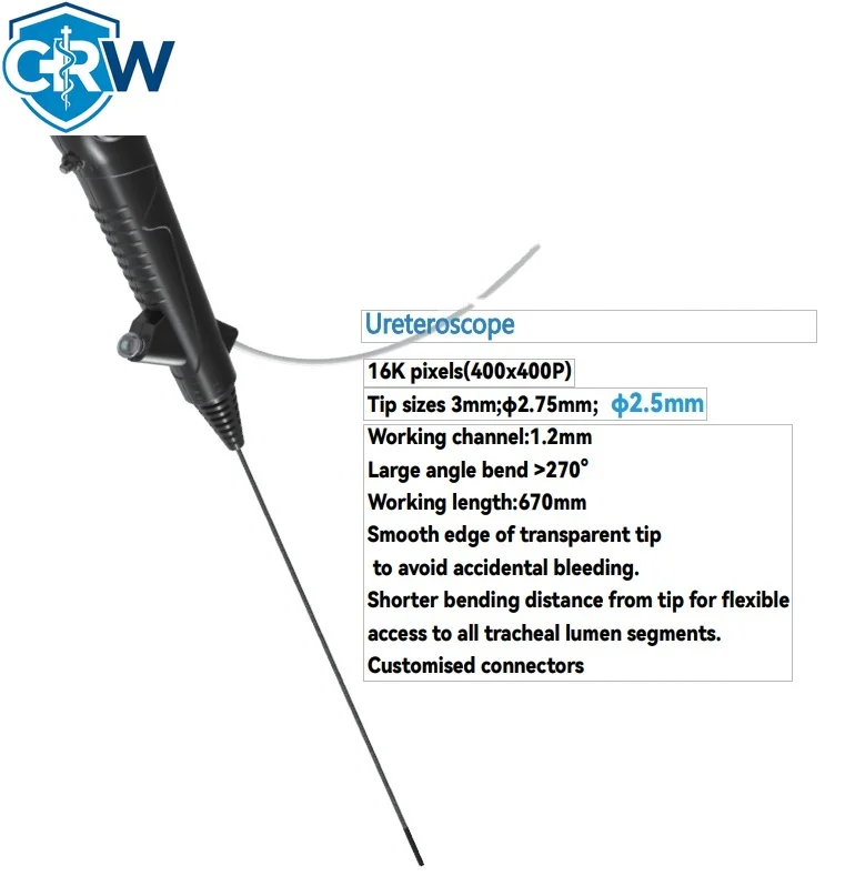 CRW Flexible Ureteroscope    USB Ureteroscope  for Human Body and Vet Delivers 400x400 HD Imaging with Flexible Operation