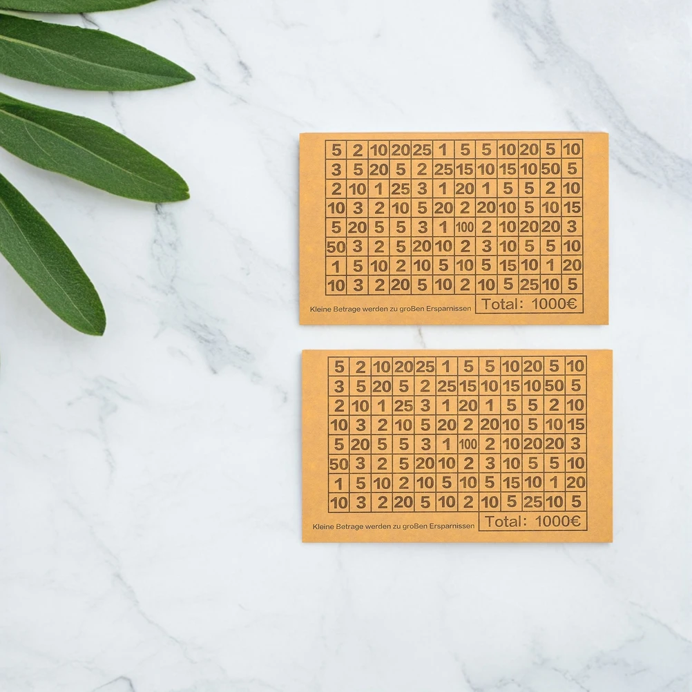 Euro Challenge Risparmio Tracker Adesivi Fai da te Salvadanaio Numero Etichette per salvadanaio Vacanze di compleanno 1000 Euro Goal