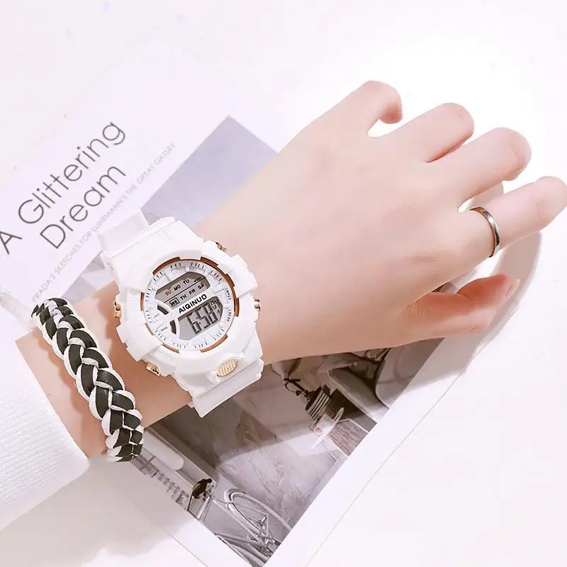 Candy colour girls watch Korean version of simple male and female primary and secondary school students electronic watch