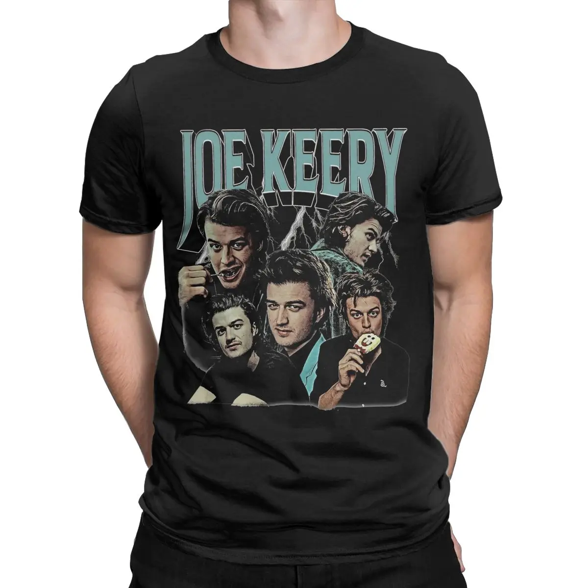 Joe Keery Men\'s T Shirt Funny Tee Shirt Short Sleeve Crewneck T-Shirts Pure Cotton Plus Size Tops