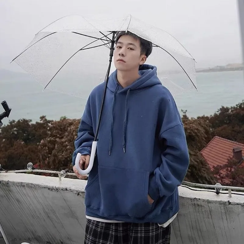 

2026 Thick 380g Sweater Men's High Street Brand Autumn Winter Oversize Hooded Jacket Women Harajuku Solid Sweatshirt Streetwear