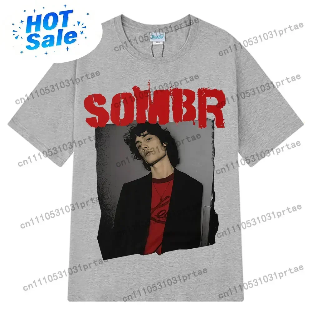 Singer SOMBR Classic Poster Print Fashion Vintage T-shirt Men Women Casual Cotton Round-neck T-shirt Hip-hop Harajukul T-shirts