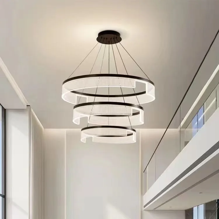 

Living room lamp modern simple atmosphere Nordic light luxury led lamp Internet celebrity new optical acrylic ring pendant lamp