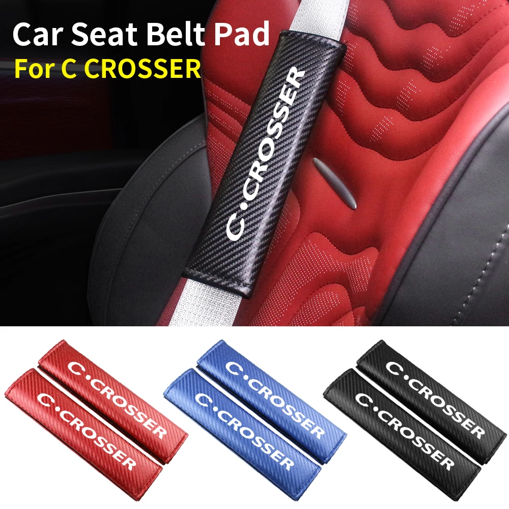 

Car Seatbelt Shoulder Protector Cover Carbon Fiber Safety Belt Shoulder Cover Padding Pad For Citroen C CROSSER Auto Accessories