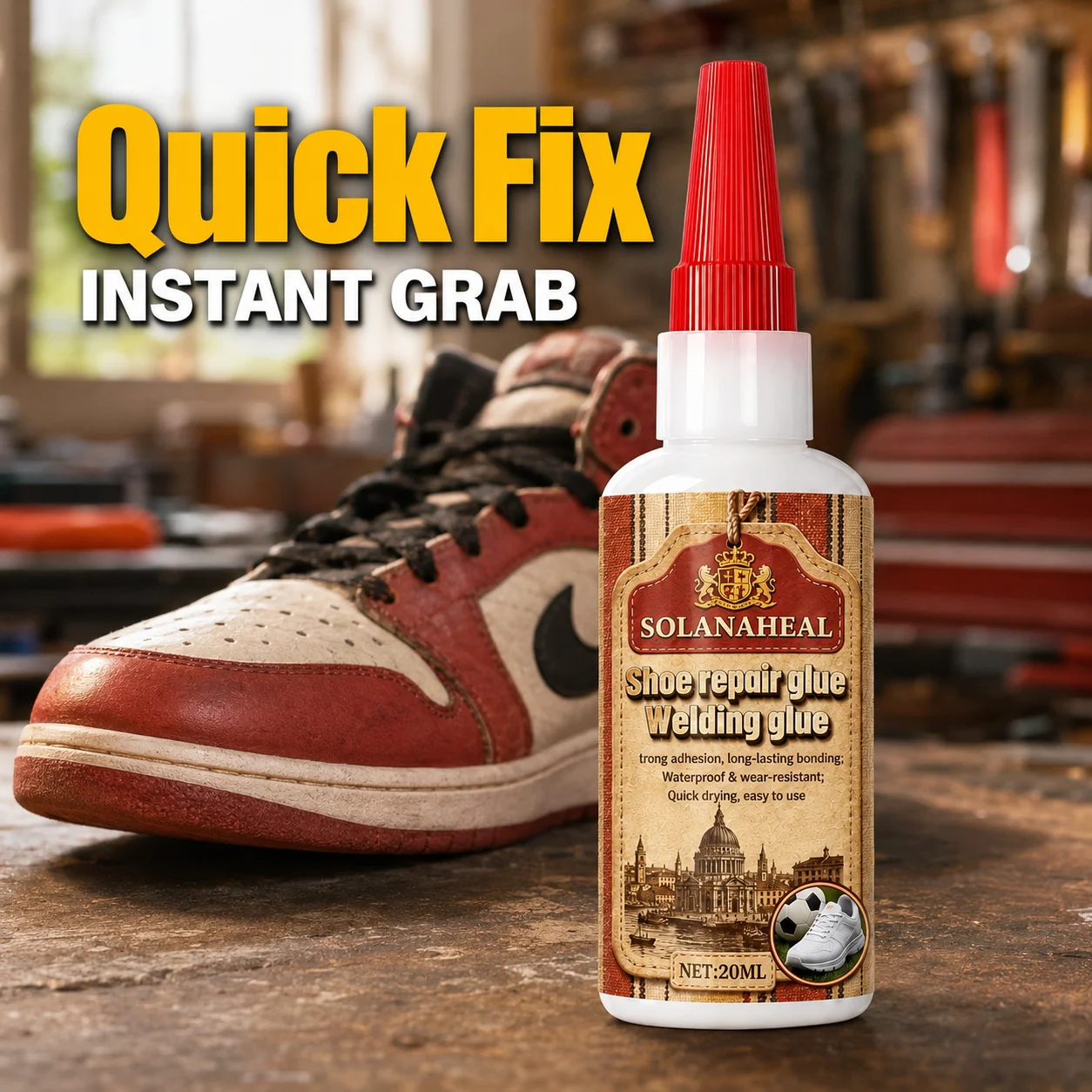 Shoe Repair Glue, Strong Adhesion, Waterproof & Quick-Drying for Long-Lasting Repairs