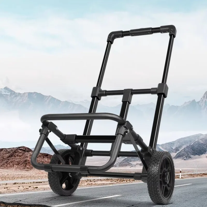 Outdoor Power Station Cart, New Energy Battery Hand Cart, Widened Handle Heavy Duty Cart, Camping Luggage Trolley for Travel