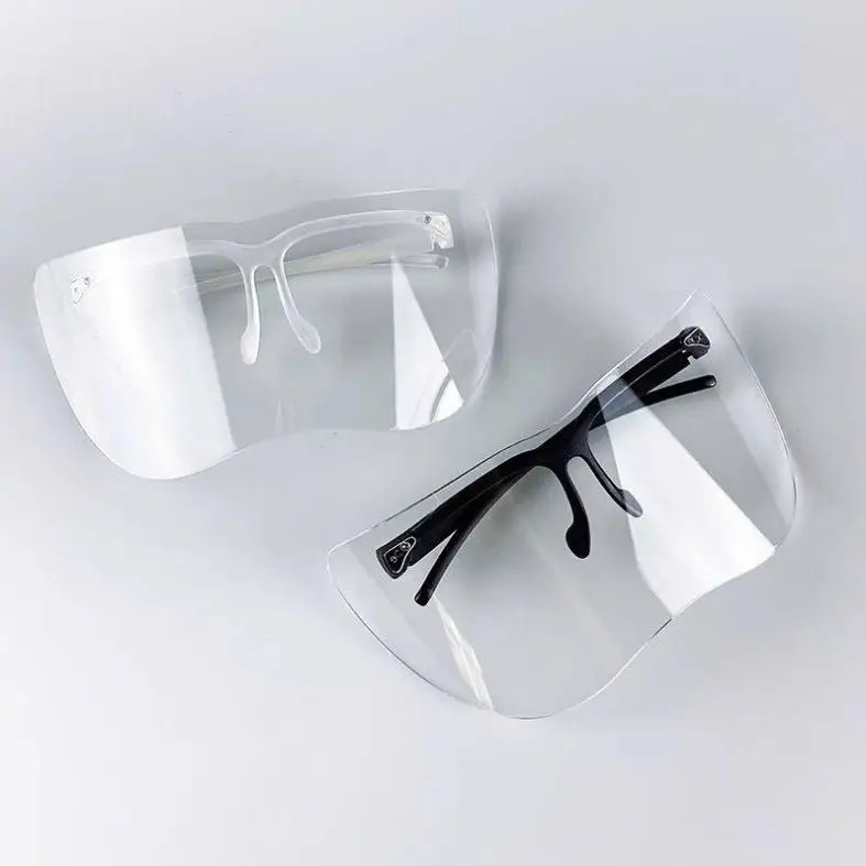  Frame Transparent Protective Glasses Sandproof Splashproof Goggles Black Frame Anti Fog Home Use Eye Protection