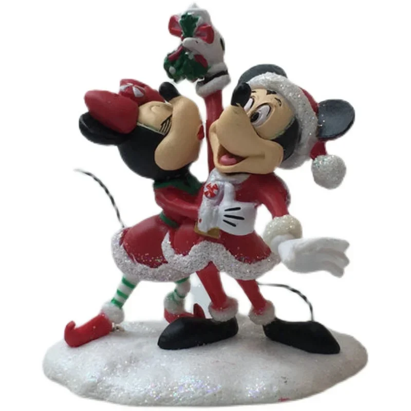 Disney Kawaii Cute Lovely Mickey Minnie Mouse Christmas Styling Doll Gifts Toy Model Anime Figures Collect Ornaments