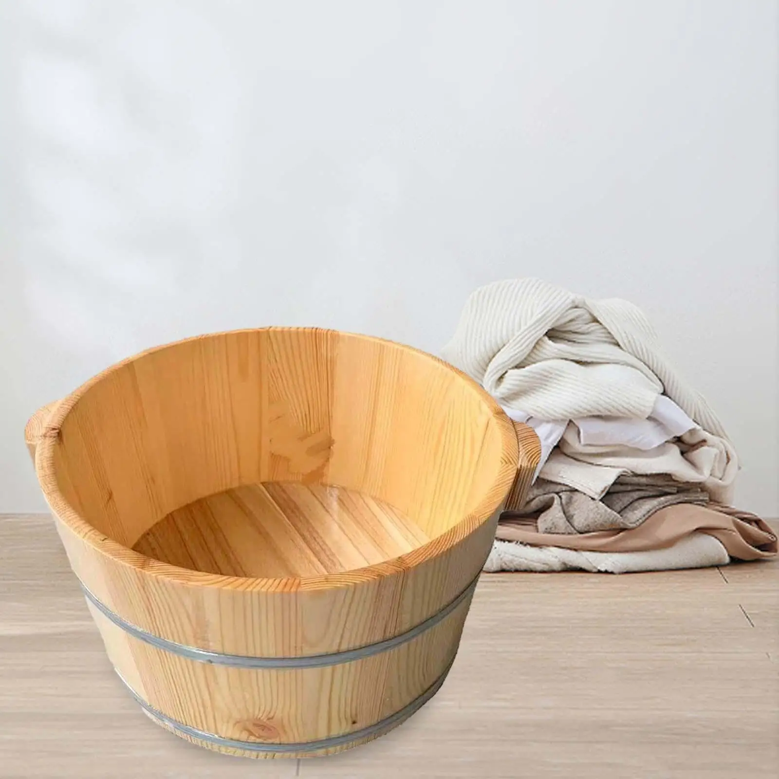 Wood Foot Footbath Bucket Comfort Pedicure Basin Solid Wood Foot Tub Foot Wash