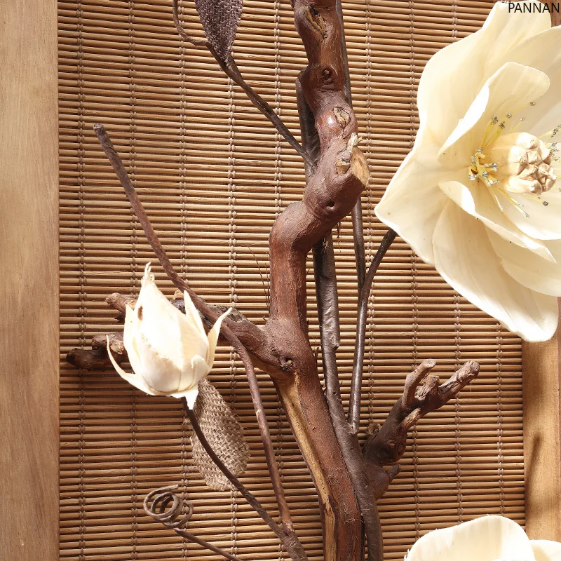 Three-dimensional dried flower wall decoration, entrance wall decoration, wabi sand wind wall pendant