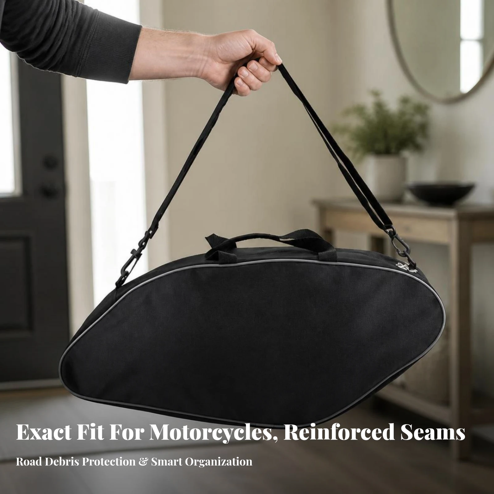 バイク用サイドケースオーガナイザー、肩掛けストラップ付きのポ - Motorcycle Saddlebag Liner Inner Bags のレビューと価格