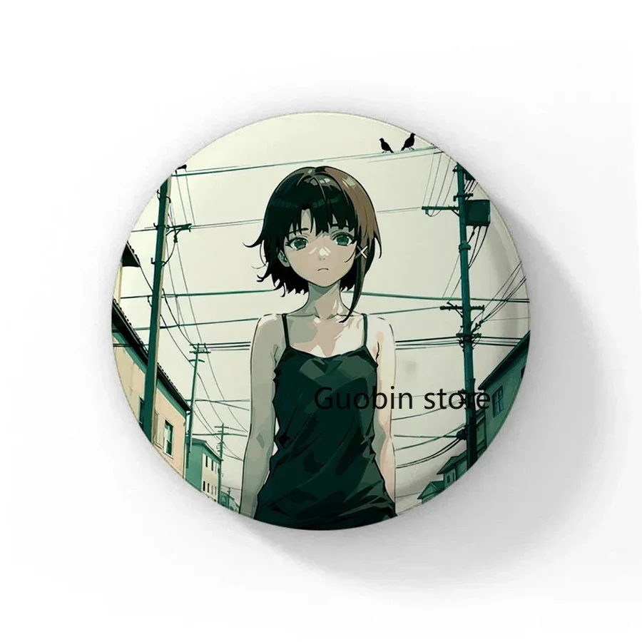 Épingle à bouton en acrylique de dessin animé pour femmes, insigne rond, badges d'anime sur les accessoires de sac à dos, série Casques, bijoux, nouveau