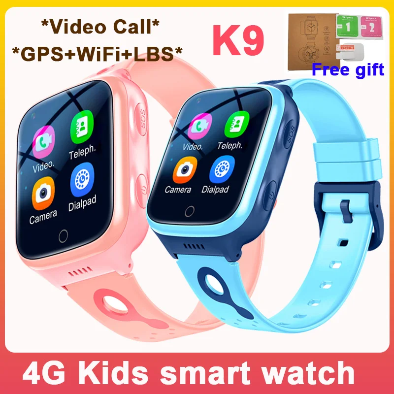 K9 4G Kids Watch Video Call Phone Watch with 1000Mah Battery GPS Wifi Location SOS Call Back Monitor Smart Watch Children Gifts