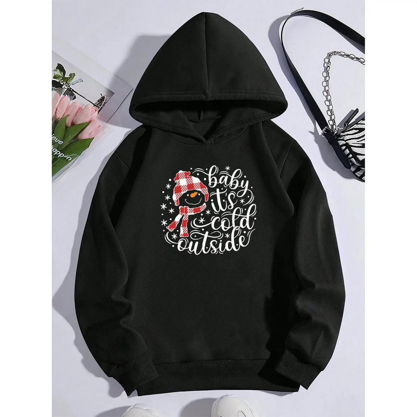 

Fashion Sweatshirts For Woman Loose Pullover Daily Long Sleeve Hoodie Girls Winter Casual Christmas Printed Comfortable Hoodies