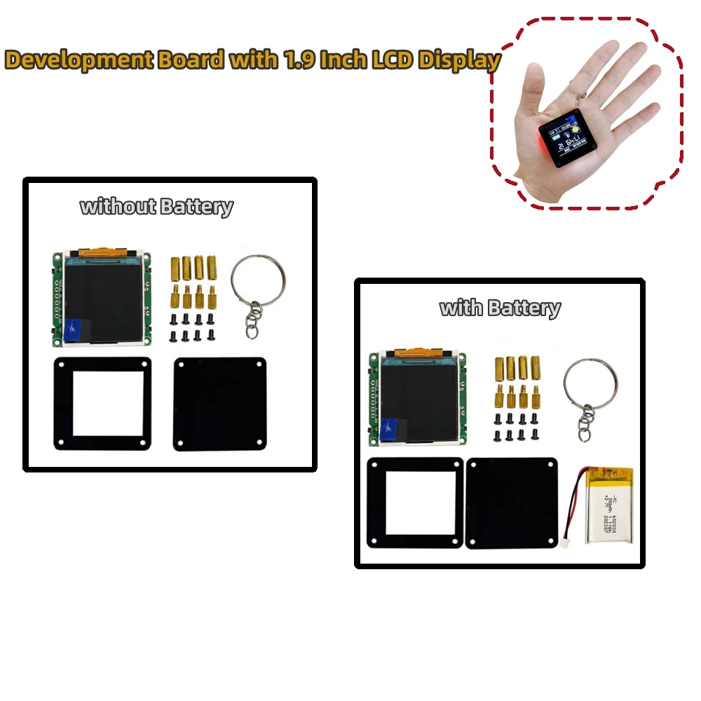 1 Set For ESP32-C3 Development Board with 1.9 Inch LCD Display ST7735S Desktop Small Pendant