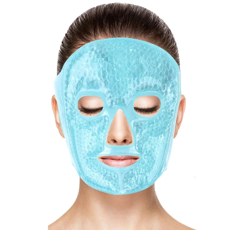 

Cooling Ice Face/Eye Mask Gel Beads Hot Cold Compress Pack Reusable Ice Gel Mask Pressure Relief Puffy Eyes Migraine Skin Care