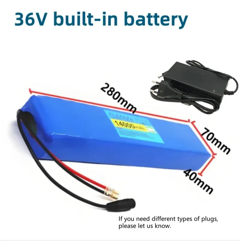 36V 14Ah 10S3P 18650 built-in battery  for 300W-750W electric skateboard commuting tool battery, with 15A discharge BMS+ charger