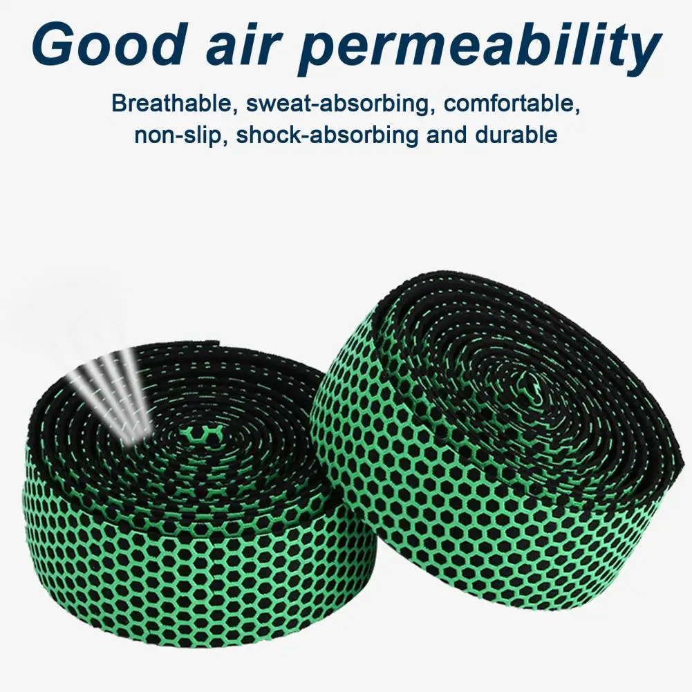 Breathable Bike Grip Tape Honeycomb Anti-slip Bicycle Handlebar Tape Set for Mountain Bike Lightweight Eva Foam Wrap with Shock