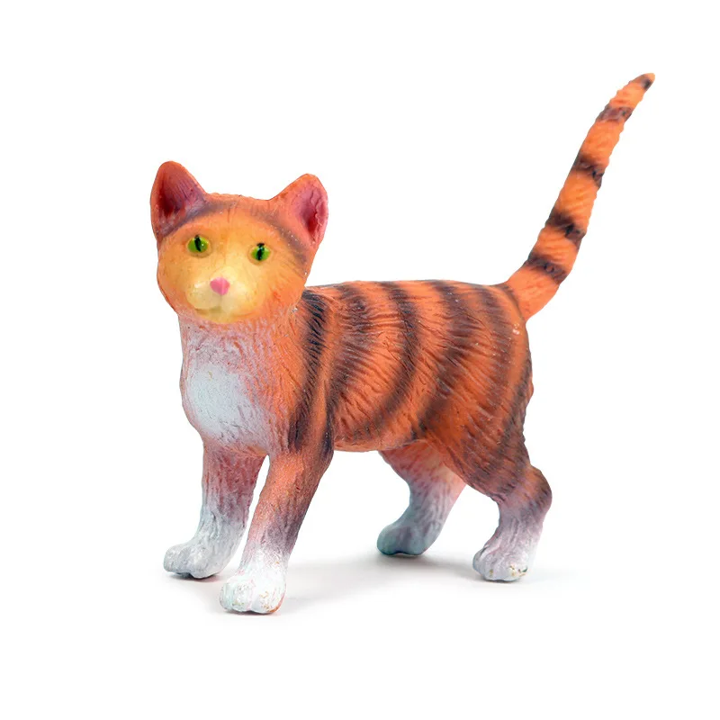 Children's static solid animal cat model new yellow cat, domestic cat, kitten pet cat model toy