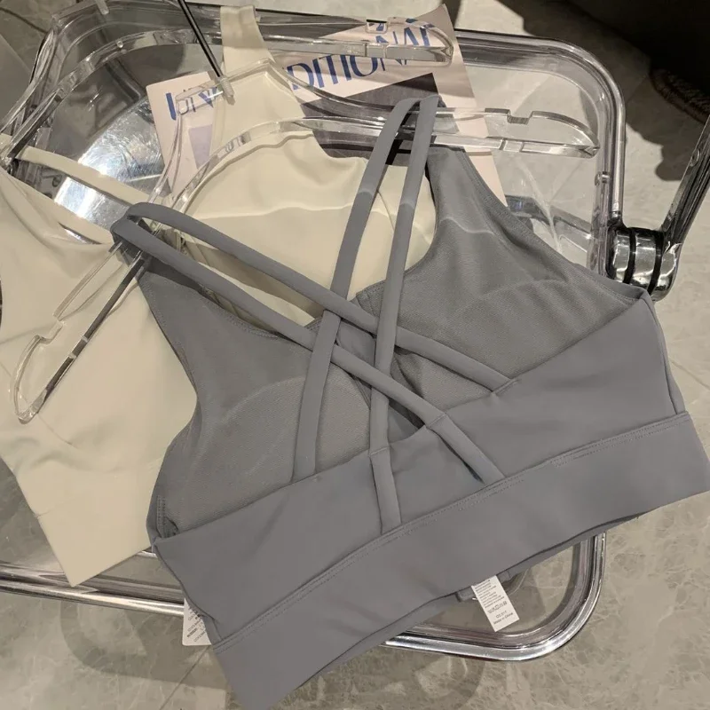 스포티 한 캐미솔 여성 섹시한 백 레스 크리스 크로스 여름 세련된 올 매치 슬림 패션 조깅 자르기 탑 컴포트 스트레치 통기성