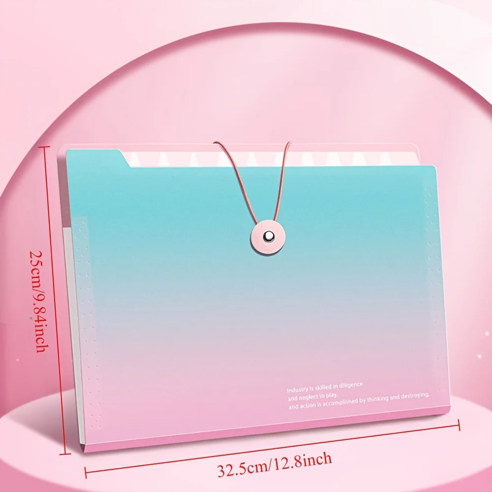 

12 Port A4 Expanding Folding File Folder - Durable PP Material, Multi-Layer File Organizer with Colored Index Dividers