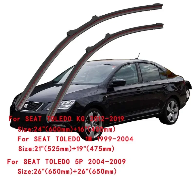 For SEAT Toledo 2004-2019 Car Windshield Wiper Blade Front Windscreen Brushes Washer Accessories Cleaning Replacement Parts