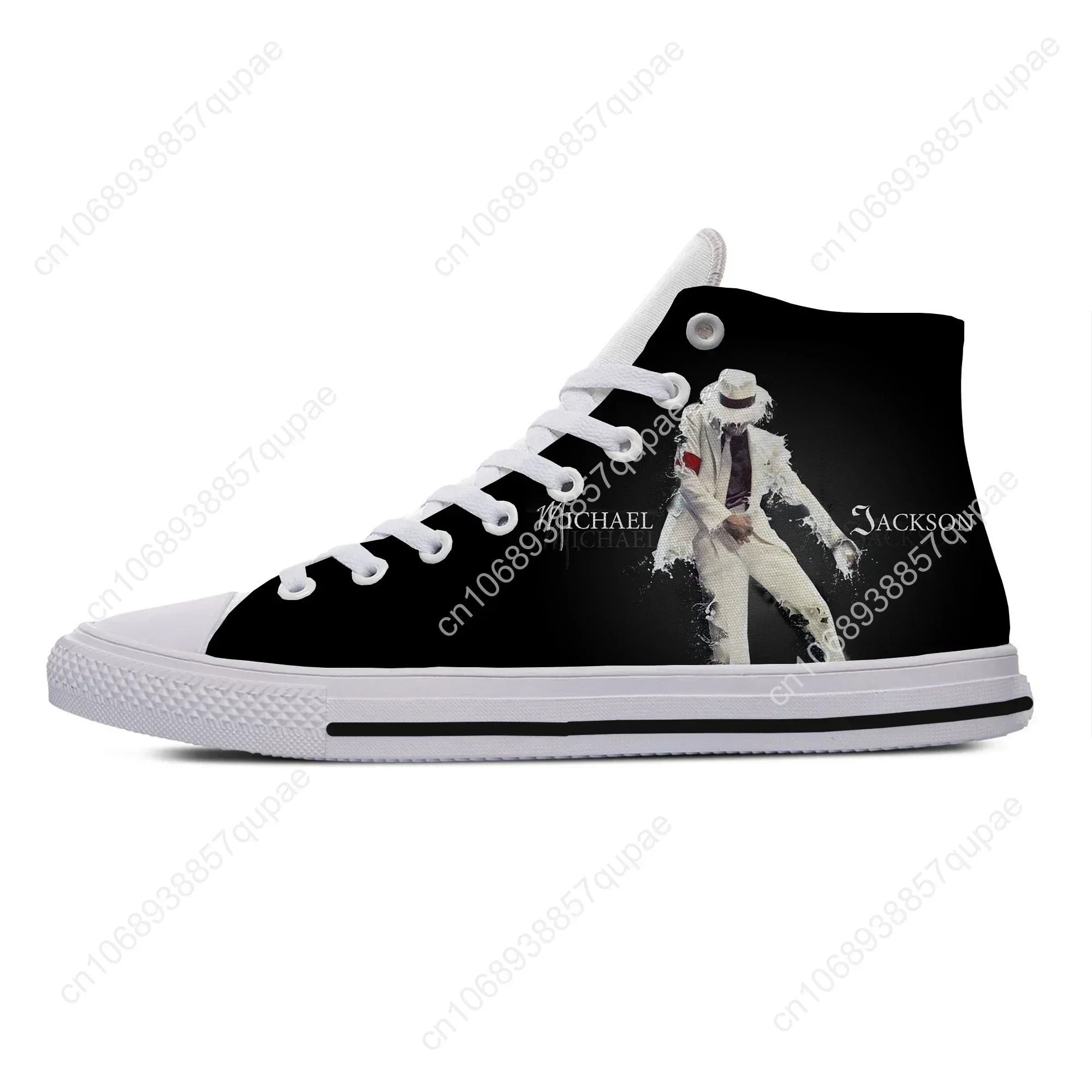 Hot Men Women Hip Hop Fashion Shoes Custom New Mens King of Pop Michael Jackson Lightweight Breathable Comfortable Canvas Shoes