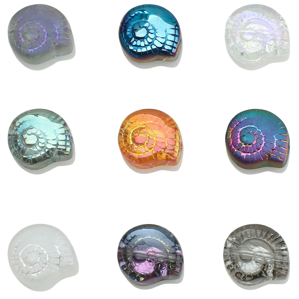 30 Stück 12mm Schneckenperlen Glasperlen Magische Farbe Mittelloch-Anhänger DIY Ohrringe Armband Halskette Zubehör Material Großhandel