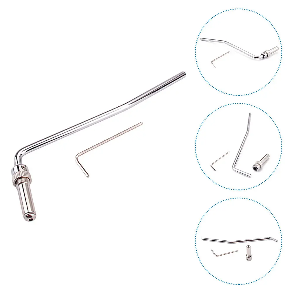 

1Pcs Silver Double Thread Whammy Bar Electric Guitar Part Durable Metal Tremolo Arm Rust Proof Replacement Accessory