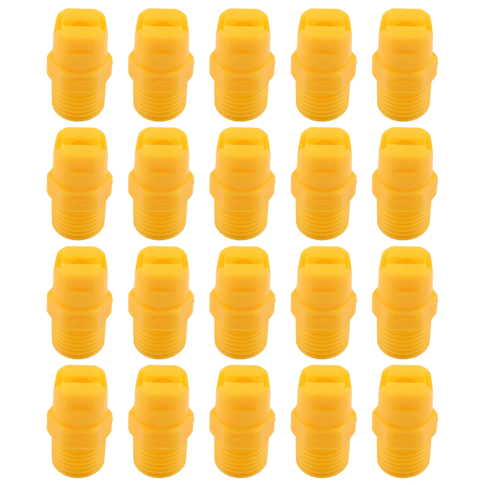 Enhance Your Gardening Experience Pack of 20 Male Threaded Nozzles with Uniform Coverage at an Efficient Angle