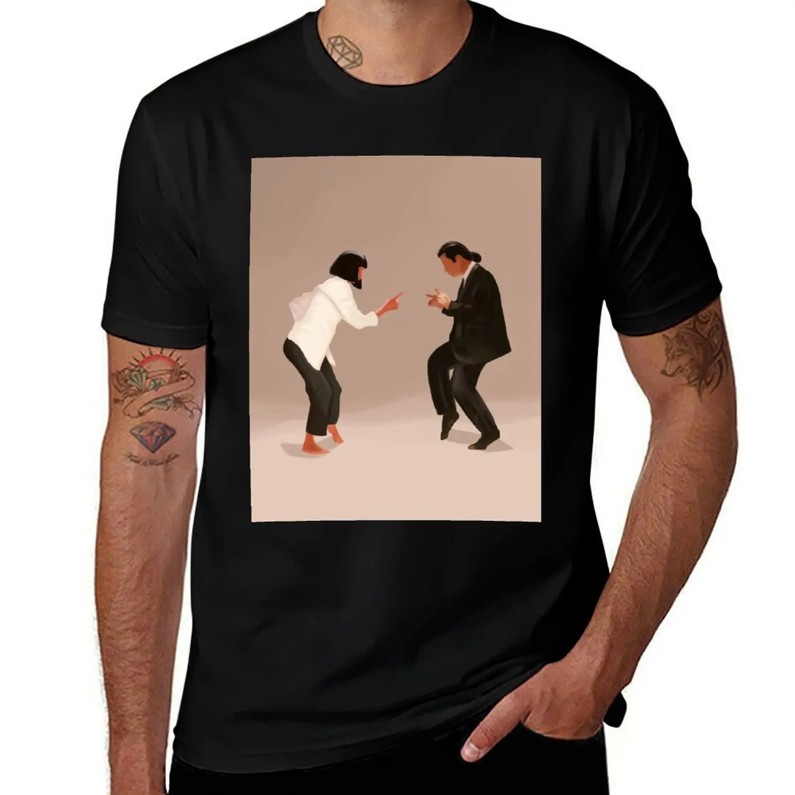Pulp Fiction - Twist Scene T-Shirt Large Size Soft Cotton T-Shirt
