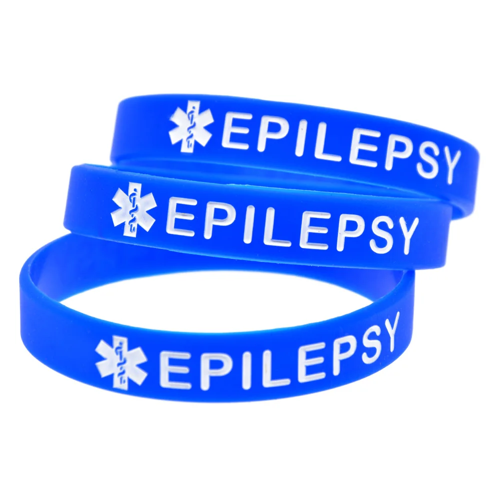 50 Stück Epilepsie-Medizinisches ID-Armband, Sport-Silikonarmband, Gesundheitserinnerungs-Schmuck-Armreif – Detail 6