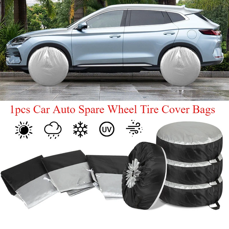 13-18inch 19-23inch Car SUV Spare Tire Cover Case White Tire Wheel Bag Tyre Spare Storage Tote Oxford Cloth Protective Sleeve