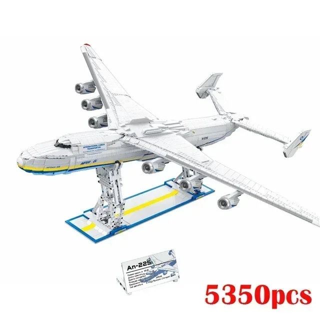An-225 1:84 Transport flugzeug Modell Ziegel moc Zivil luftfahrt Groß flugzeug Flugzeug Fahrzeug Bausteine Spielzeug Geschenk Jungen