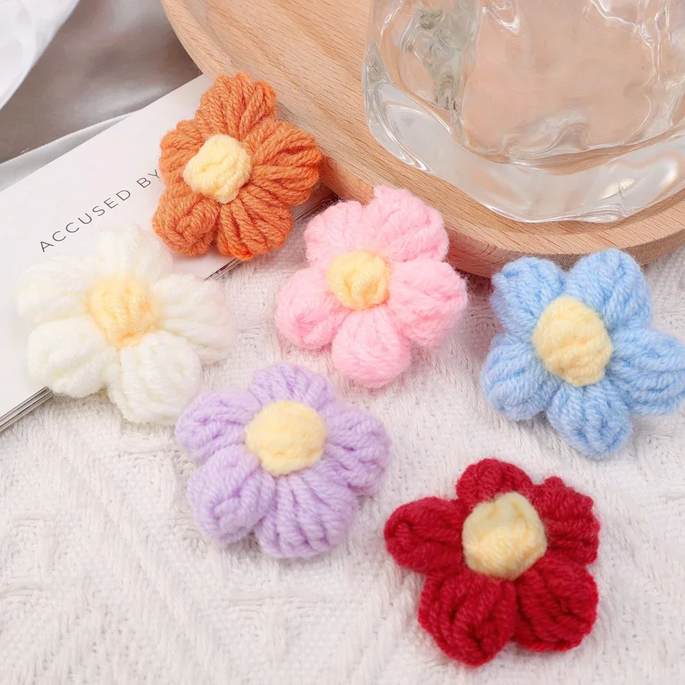 1/30pcs Colorful Cotton Fluff Flowers Women DIY Handmade Woolen Flower Bags Clothing Material Ornaments Jewelry Accessories