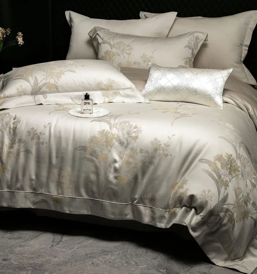 Vintage pastoral jacquard bedding set,full queen king elegant double 100S cotton home textile bed sheet pillowcase quilt cover