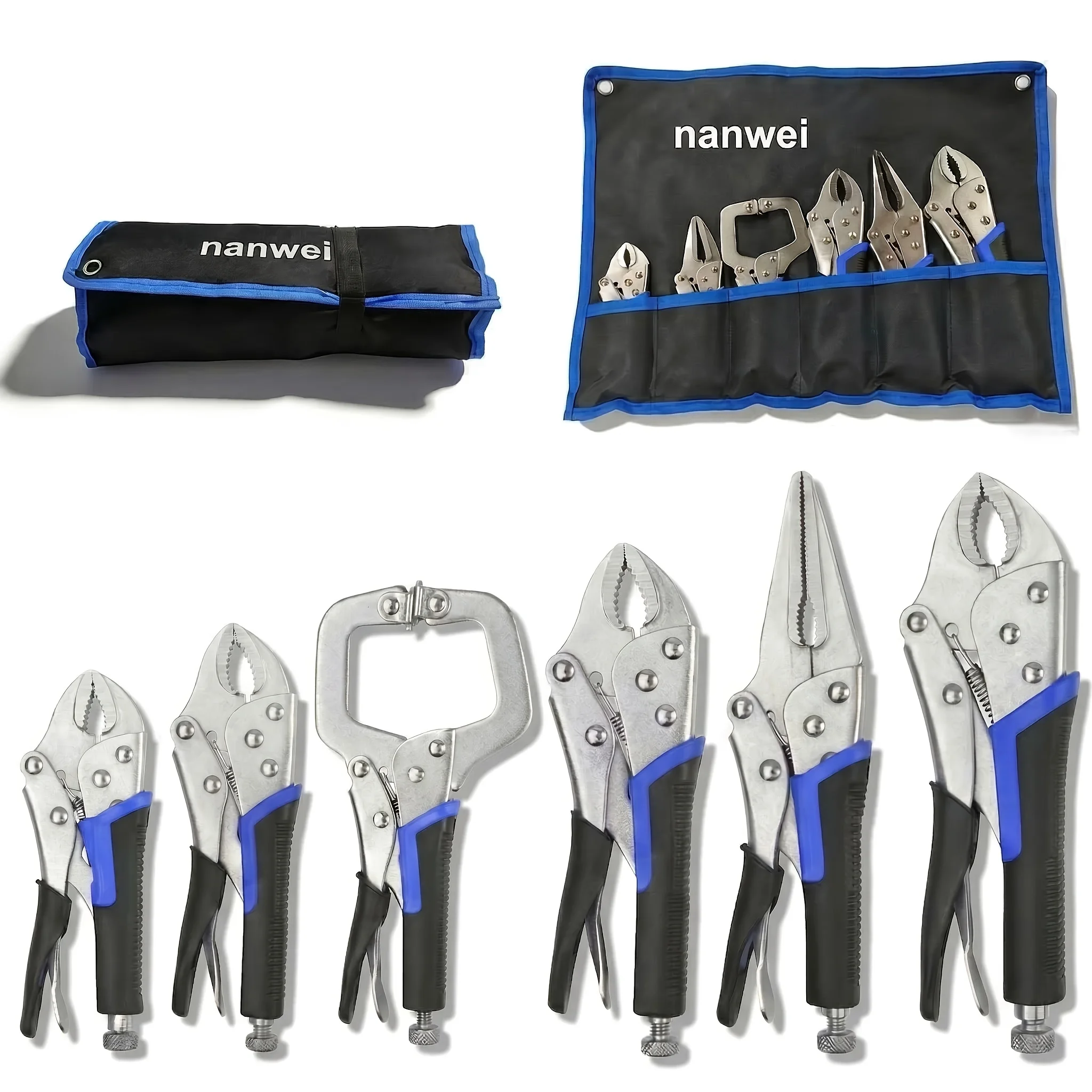 

Set of 6 Versatile Vise Tools, Including 6.5-Inch And 9.5-Inch Pointed-Nose Pliers, As Well As 5-Inch, 7-Inch, And 10-Inch Curved Pliers, Plus 6-Inch C-Type Locking And Clamping Pliers, Perfect for Everyday Tasks And As Gifts for Special Occasions
