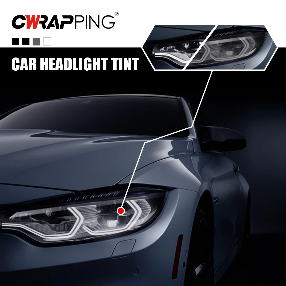 50cmx200cm Car Headlight Tint Film Smoke Fog Light Light Vinyl Film PVC Black Tint Vinyl Waterproof Film Car Sticker Accessories