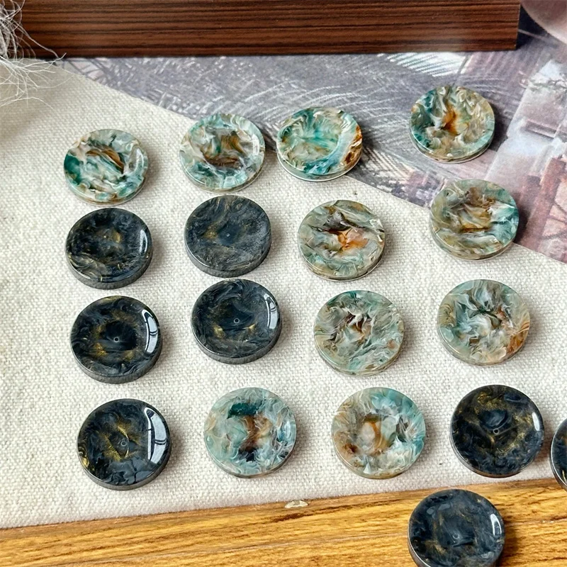New style 100pcs/lot color pattern print geometry rounds shape resin cabochon beads diy jewelry garment hair accessory
