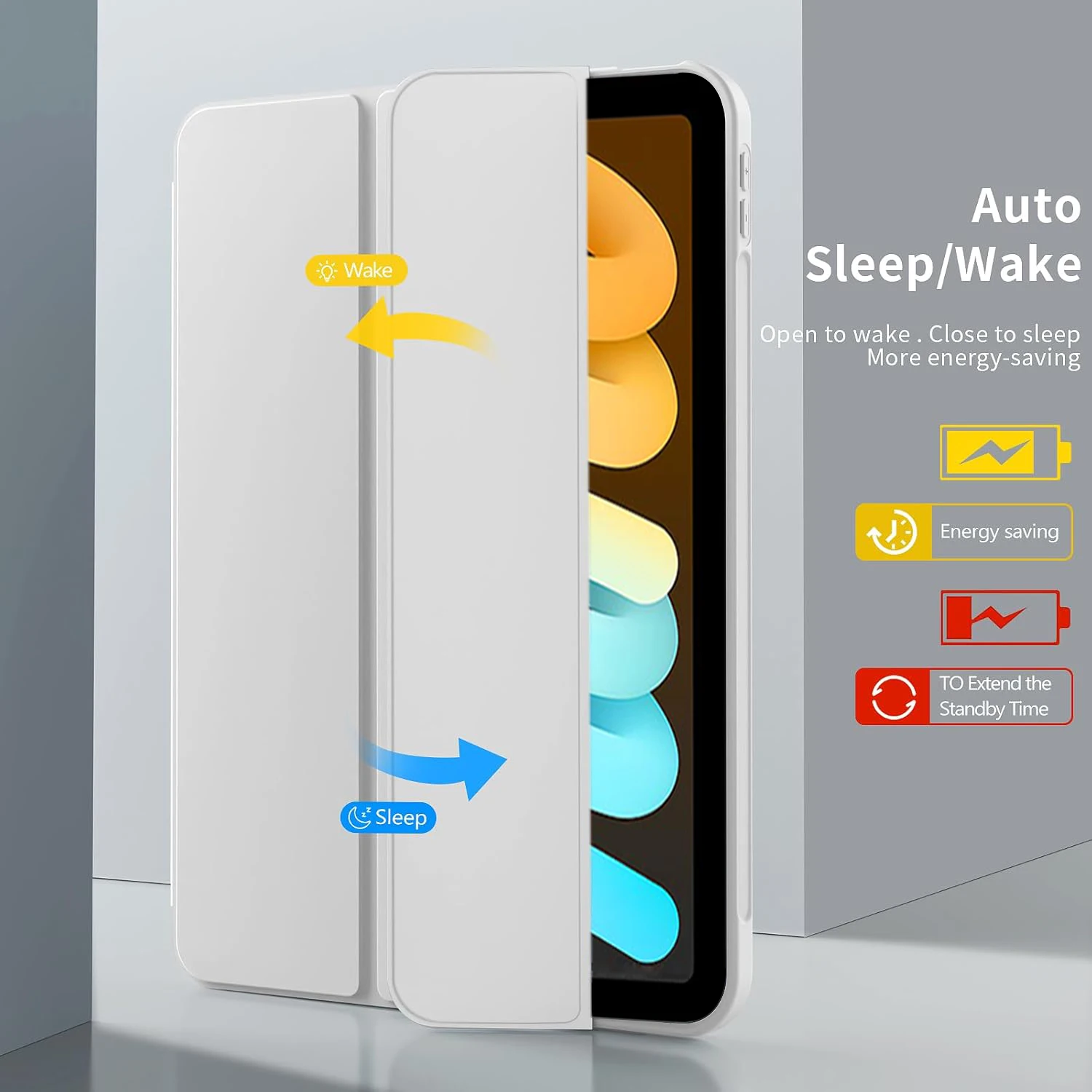 Tri-fold Flip Case For iPad Mini 6 7 (A17 Pro) 8.3'' 2024 2021 A2568 A2995/A2996 AMagnetic Stand PU Leather Protective Cover