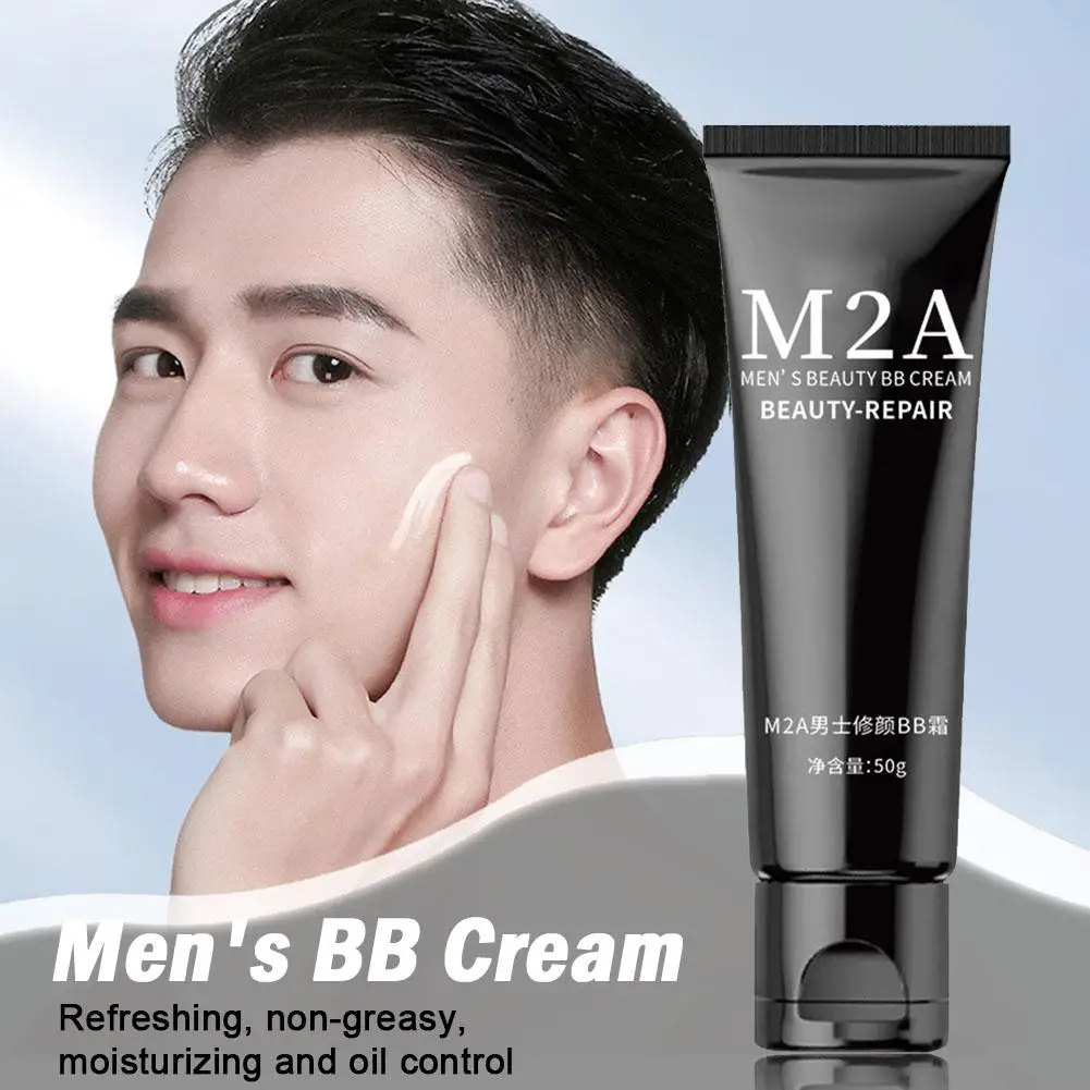 Mannen Bb Cream Whitening Olie-controle Concealer Sproet Cosmetische Vloeistof Verwijderen Gemakkelijk Make-up Om Te Dragen Fleuren Huid P2l4