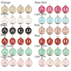 A-Z Enamel Letter Pendants Alloy Double Face oil dripping Initial Letter For Jewelry Making DIY Bracelet Earrings Accessories