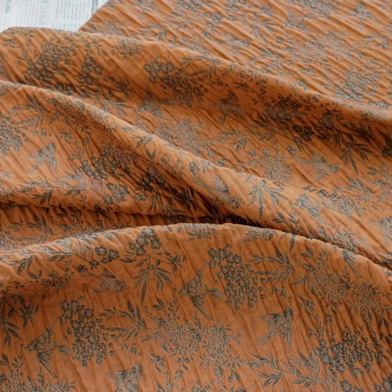 Plum Bamboo Magpie Pattern Relief Texture Jacquard Fabric Chinese Style Cheongsam Skirt Vest Pillow Decoration Sewing Fabric view 3