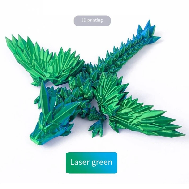 3D Printed Gemstone Dragon Gift Gradient High-End Figure Eco-Friendly Crystal Dragon Trendy Toy Figure, Easy To Use Red