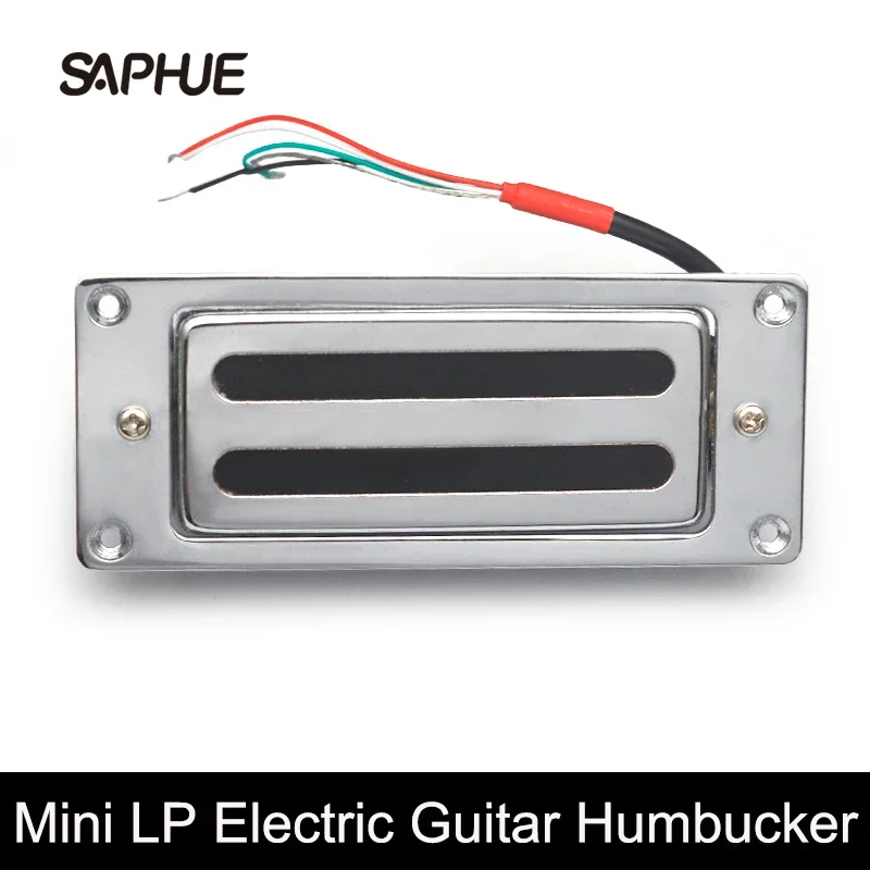 Mini Brass Cover Humbucker 68x29mm 4 Conduct Cable Coil Splitting 9K with Frame for Guitar Pickup Parts Chrome