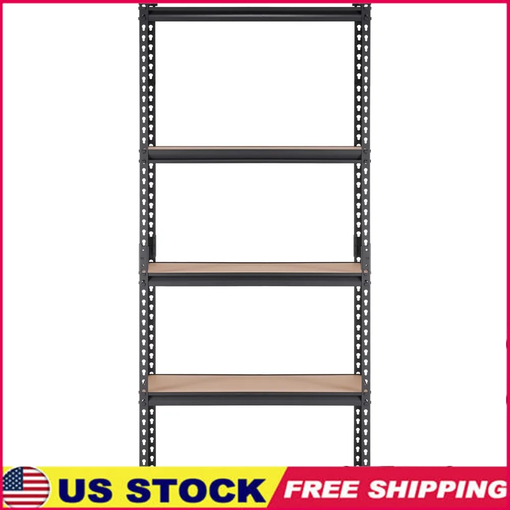 

5-Level Adjustable Storage Rack Heavy Duty Metal Shelves Organizer Supports 2000 lbs Ideal Garage Kitchen Office with Easy