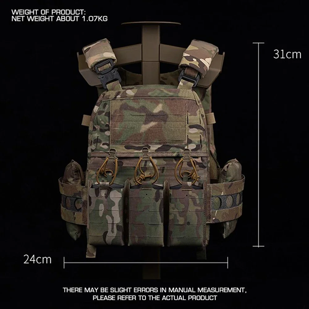 Imagem -02 - Molle Tático Caça Vest Ferro Fcpc v5 Plate Carrier Painel Traseiro Bolsa de Suplemento Airsoft Tiro Armadura Corporal