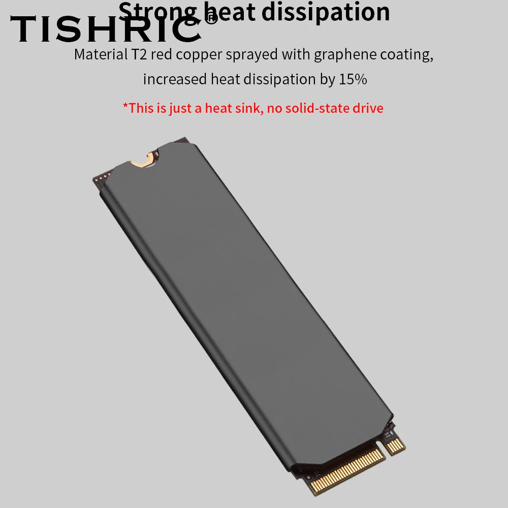 TISHRIC M.2 하드 디스크 NVMe NGFF PCIe SATA 하드 디스크 방열판, 순수 구리, 그래핀 방열판, 2280 SSD용 열 패드
