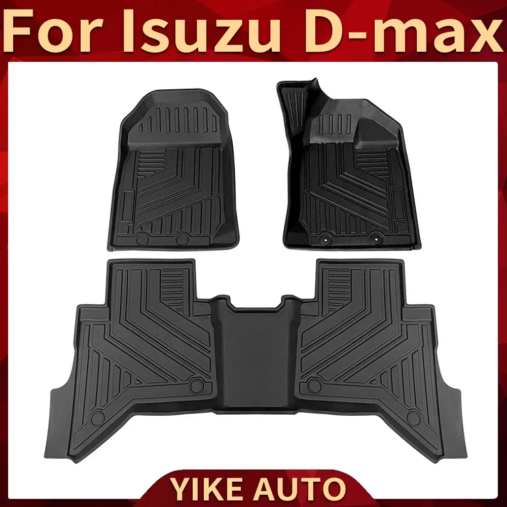 For Isuzu D-max RG 2015-2023 LHD RHD Car Floor Mats All-Weather Foot Mats Odorless Pad Waterproof Tray Mat Interior Accessories